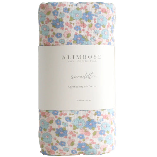 Muslin Swaddle Blue Floral