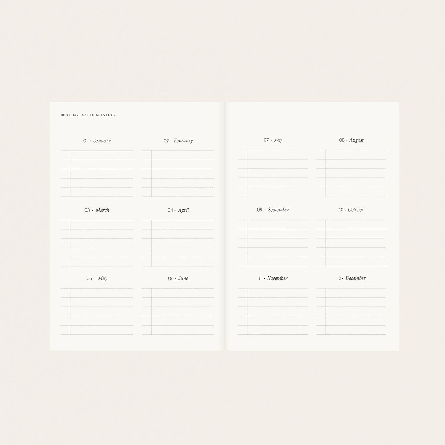 REVERIE | LINEN-BOUND UNDATED WEEKLY PLANNER