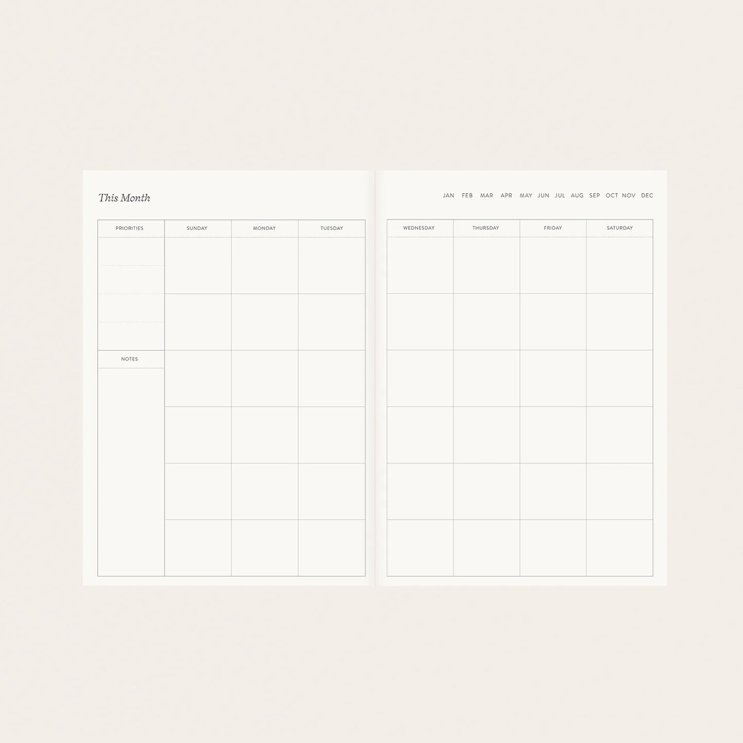 GARDEN FLORA | LINEN-BOUND UNDATED WEEKLY PLANNER