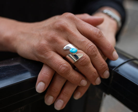 Sterling Silver and Sleeping Beauty Turquoise Ring - R197