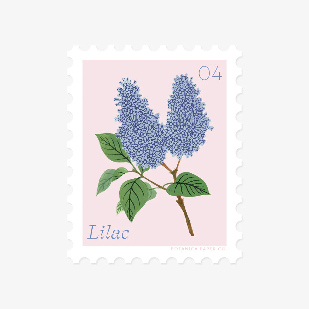 LILAC, APRIL FLOWER | STAMP-STYLE VINYL STICKER