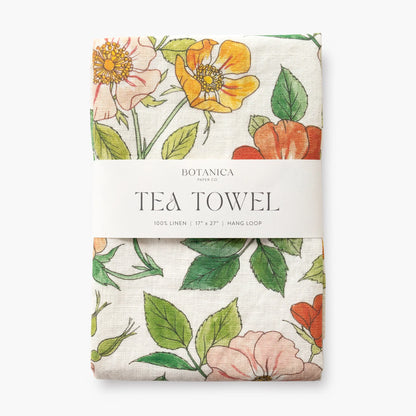 WILD ROSES| 100% LINEN TEA TOWEL