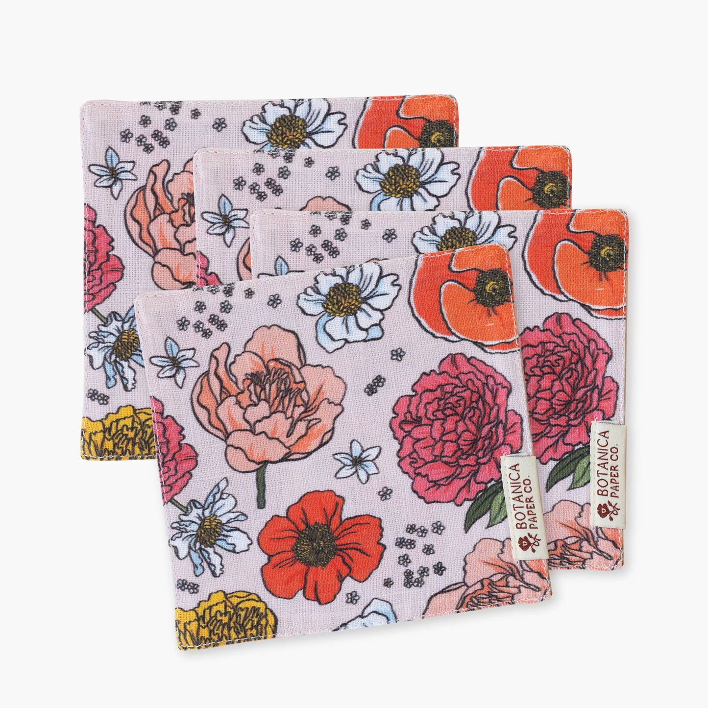 GARDEN FLORA | LINEN COASTERS, SET OF 4