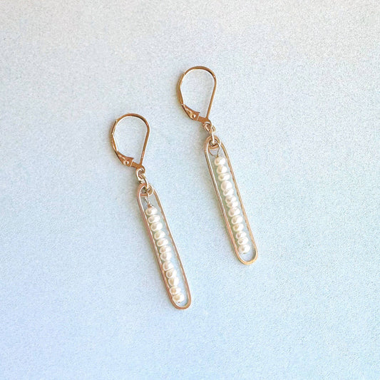 Lyric | Gold Filled Earrings | White Pearls