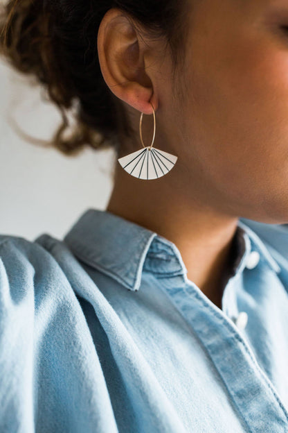 Porcelain Pinstripe Fan Hoops