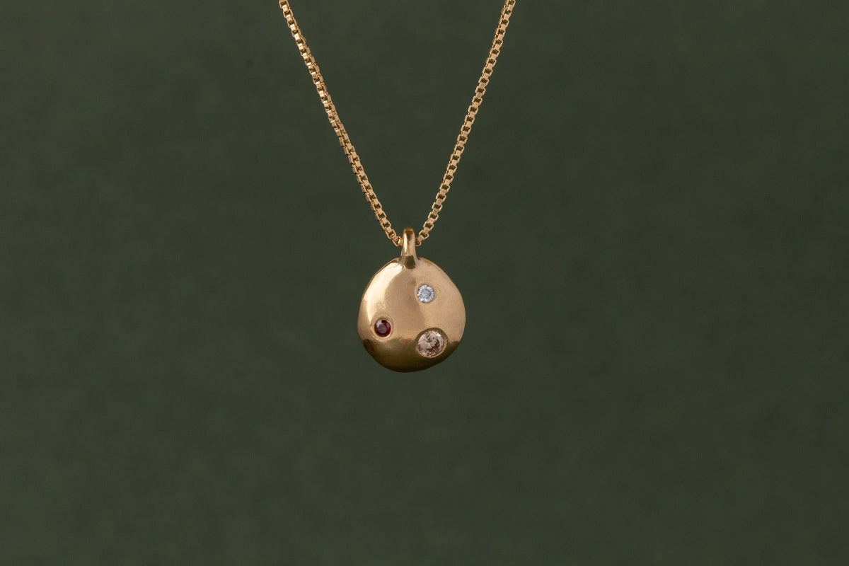 YEWŌ Collective - Mwala Constellation Necklace: Olive