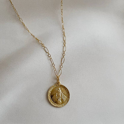True By Kristy Jewelry - Our Lady Virgin Mary Religious Necklace Gold Filled