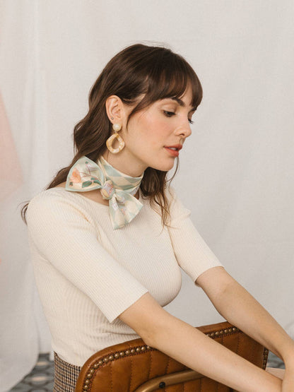 Wonderland Silk Scarf: Pastel Green