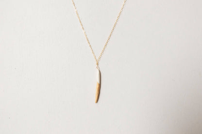 Porcelain Quill Necklace: Black/Gold