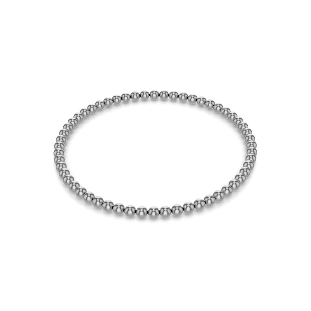 3MM Silver Ball Bracelet: Sterling / 6.5"