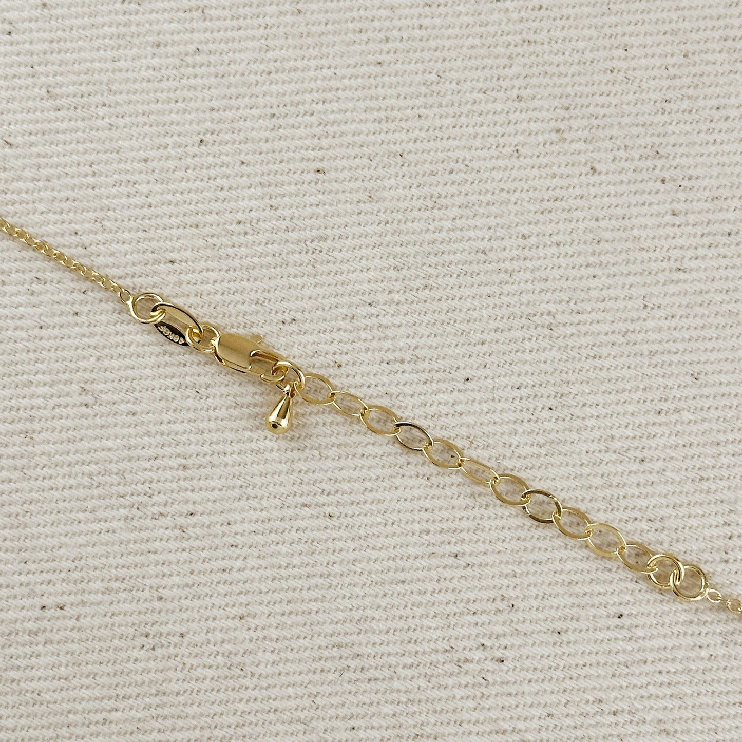 18k Gold Filled Ellipse Solitaire Necklace