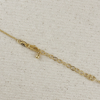 18k Gold Filled Ellipse Solitaire Necklace
