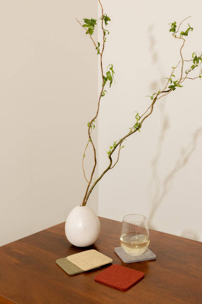 Ikebana: Bierfilzl Merino Wool Felt Square Coasters