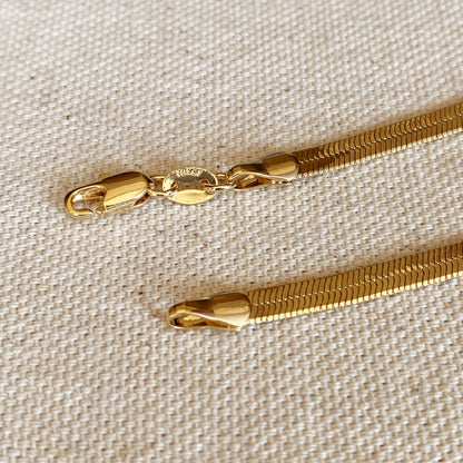 18k GF Herringbone Necklace 18 in