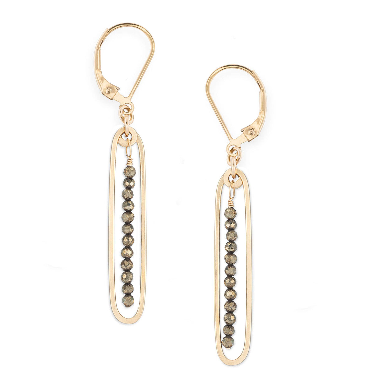 Lyric | Gold Filled Drop Earrings | Pyrite