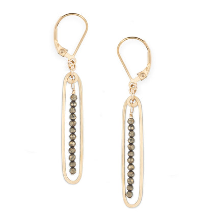 Lyric | Gold Filled Drop Earrings | Pyrite