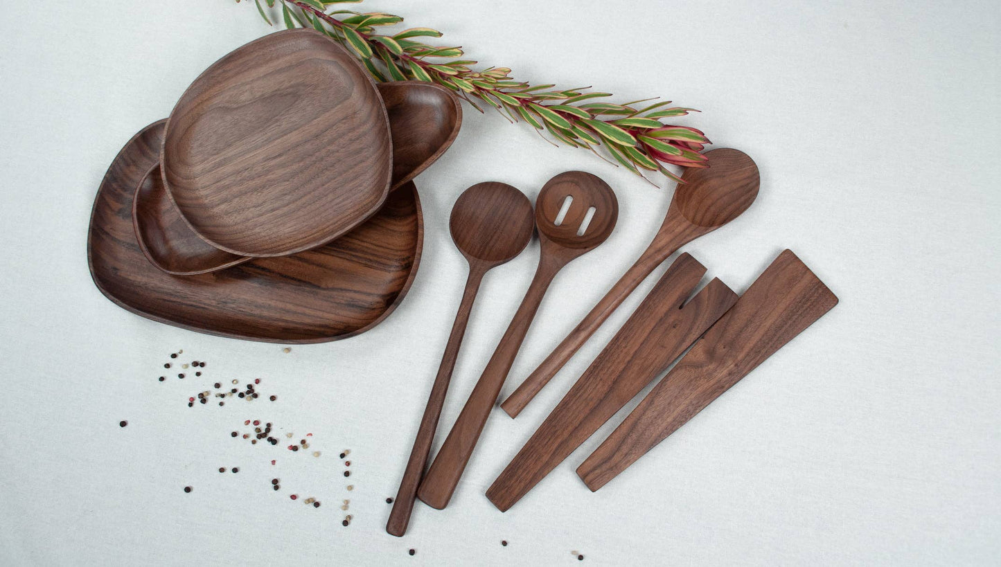 12’’ Walnut Wooden Oval Spoon