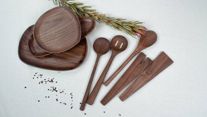 12’’ Walnut Wooden Oval Spoon