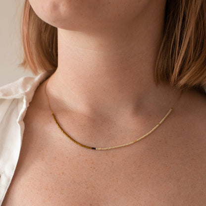 Mala Necklace: Rust GF 18"