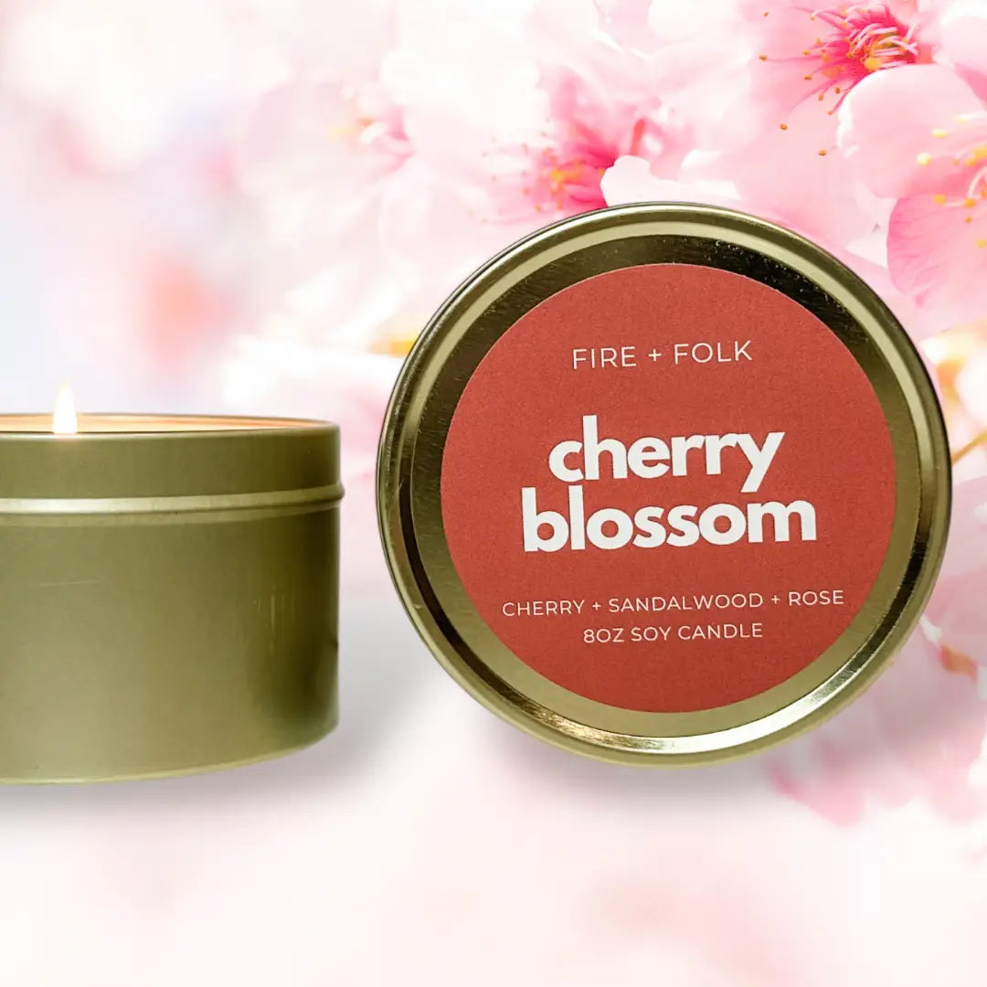 Cherry Blossom | 8oz Wood Wick Candle Tin