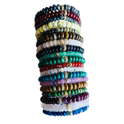 Market and King - Candy Stretch Bracelets: Red Jade