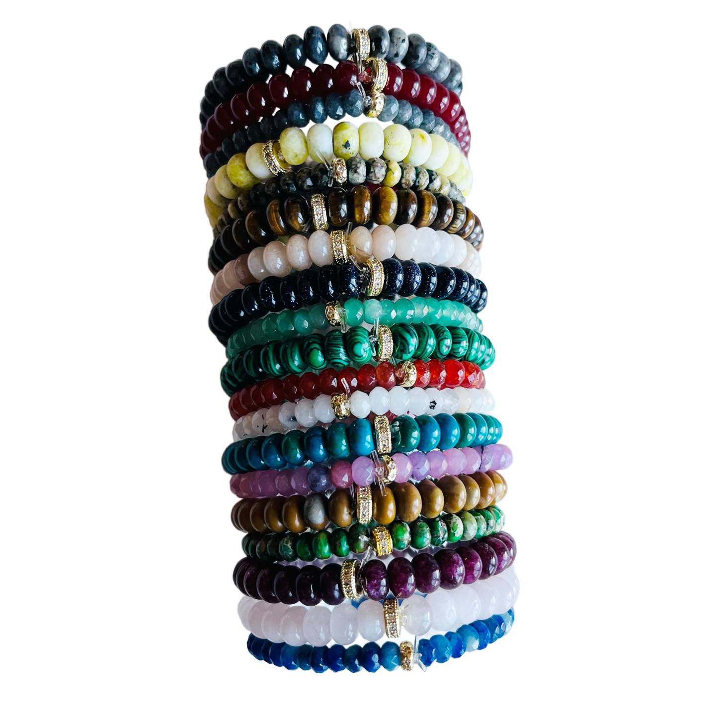 Market and King - Candy Stretch Bracelets: Green Ocean Jade