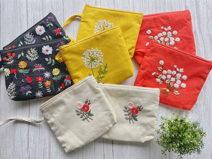 Dandelion Embroidered Pouch
