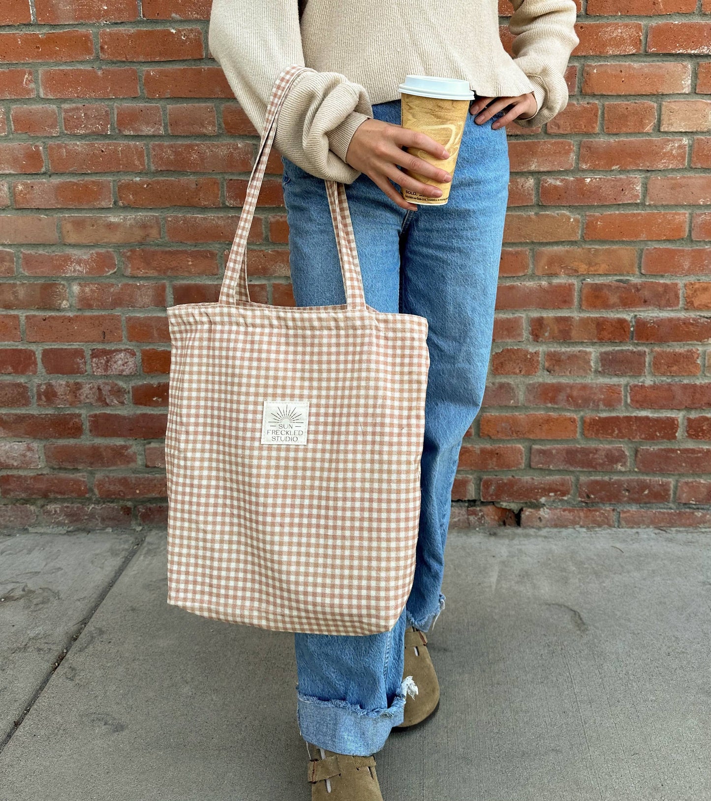 Chai Gingham Tote Bag