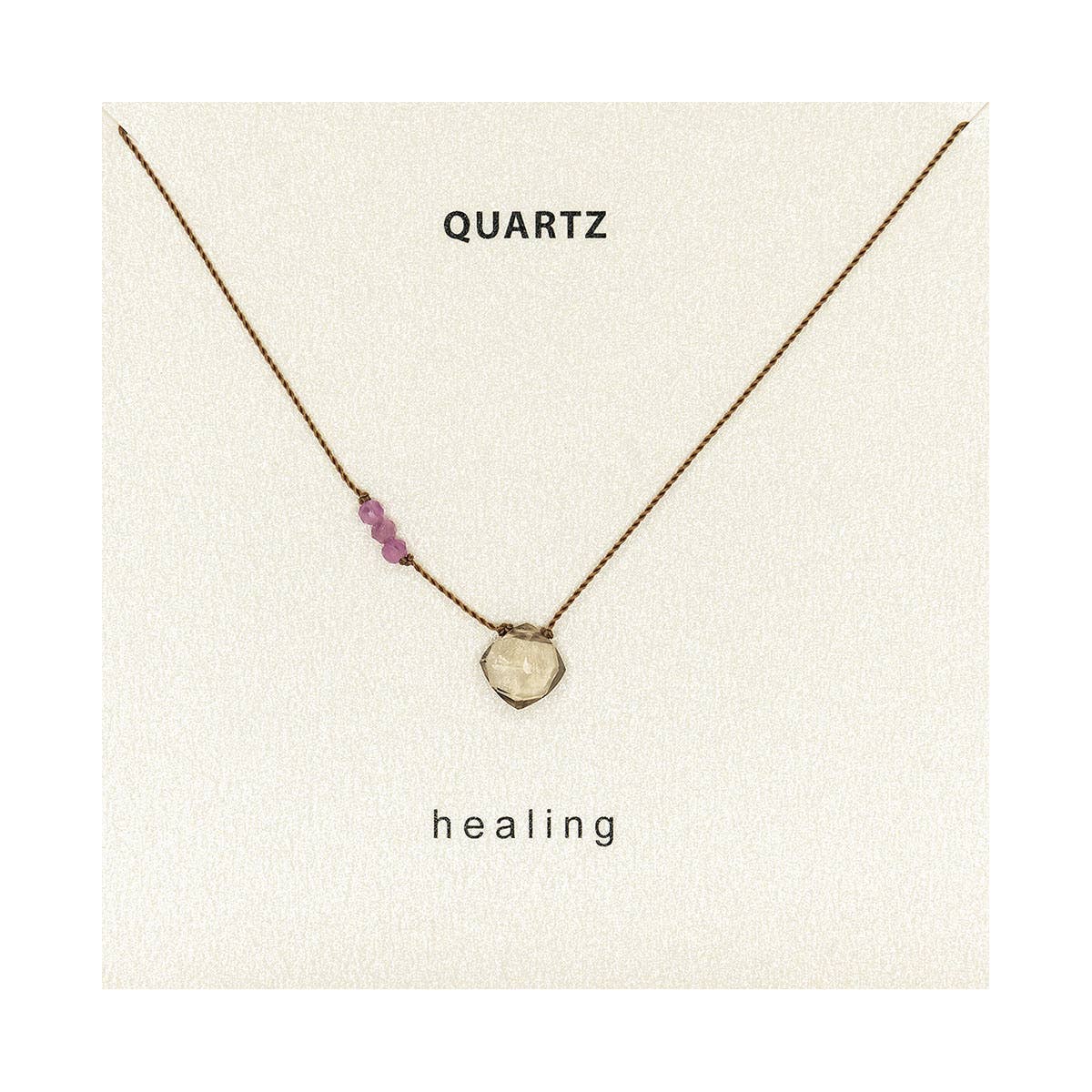 Smoky Quartz and Pink Tourmaline Necklace