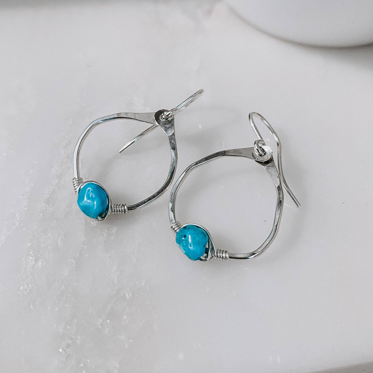 Kingman Turquoise Hoop Earrings SS