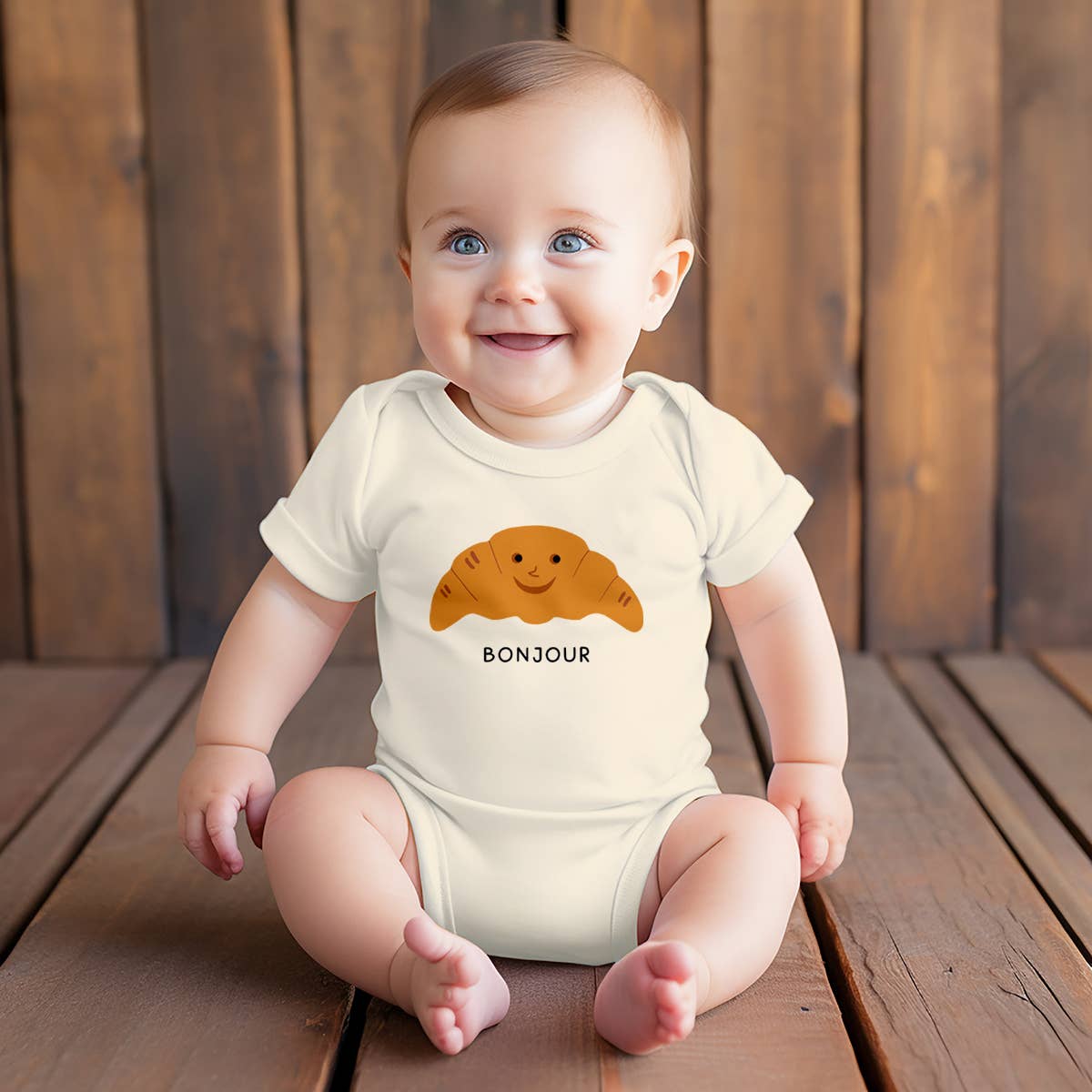 Bonjour Croissant - Baby Onesie