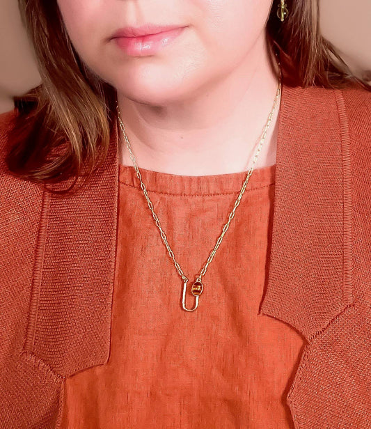 Tortoise Asymmetrical Arch Necklace: 20"