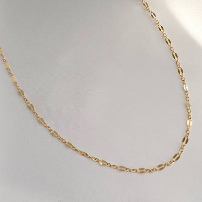 Kamryn Dapped Sequin Necklace Gold Filled: 16”