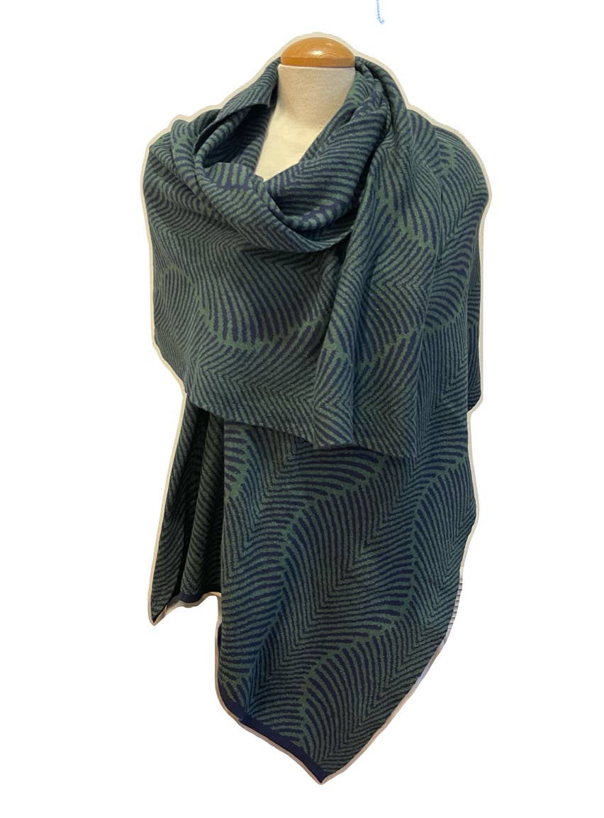 Forest Fern Wrap: Black + Cream