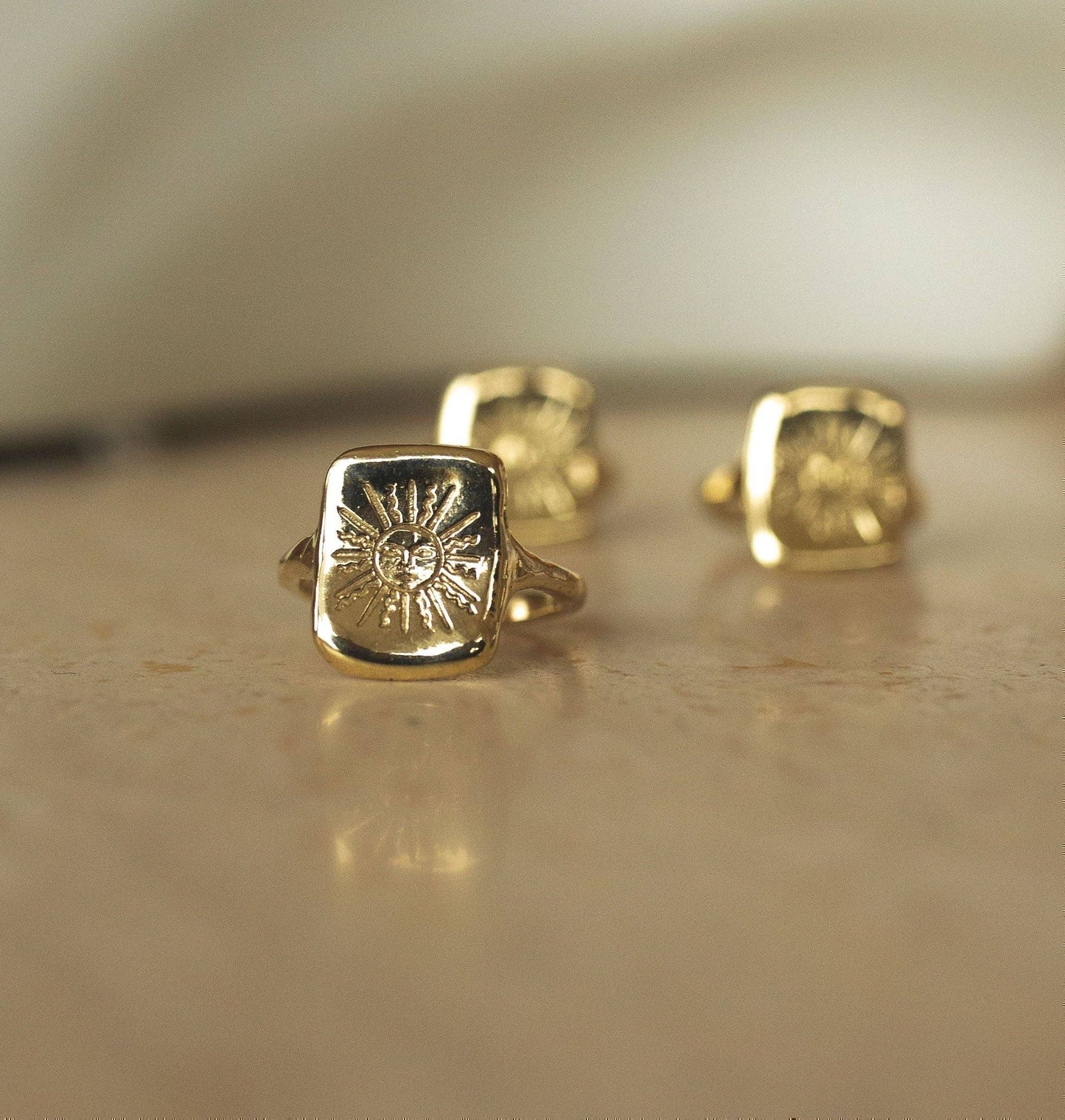 The Sun Tarot Ring: Brass