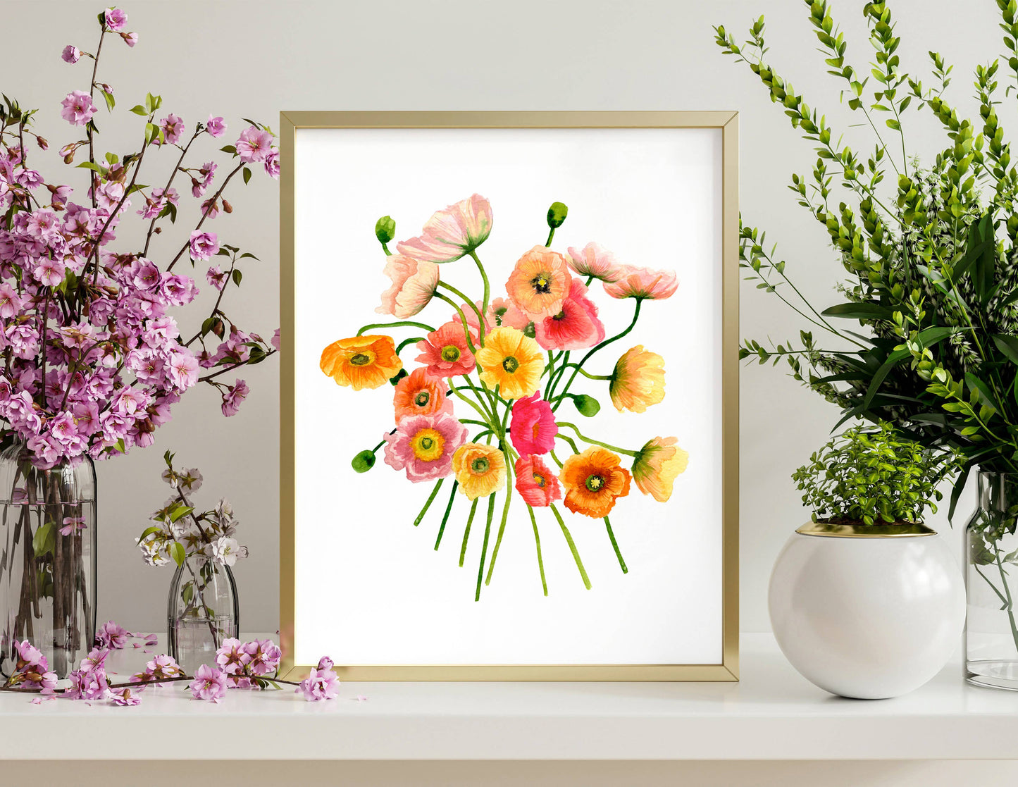 Poppies Watercolor Art Print