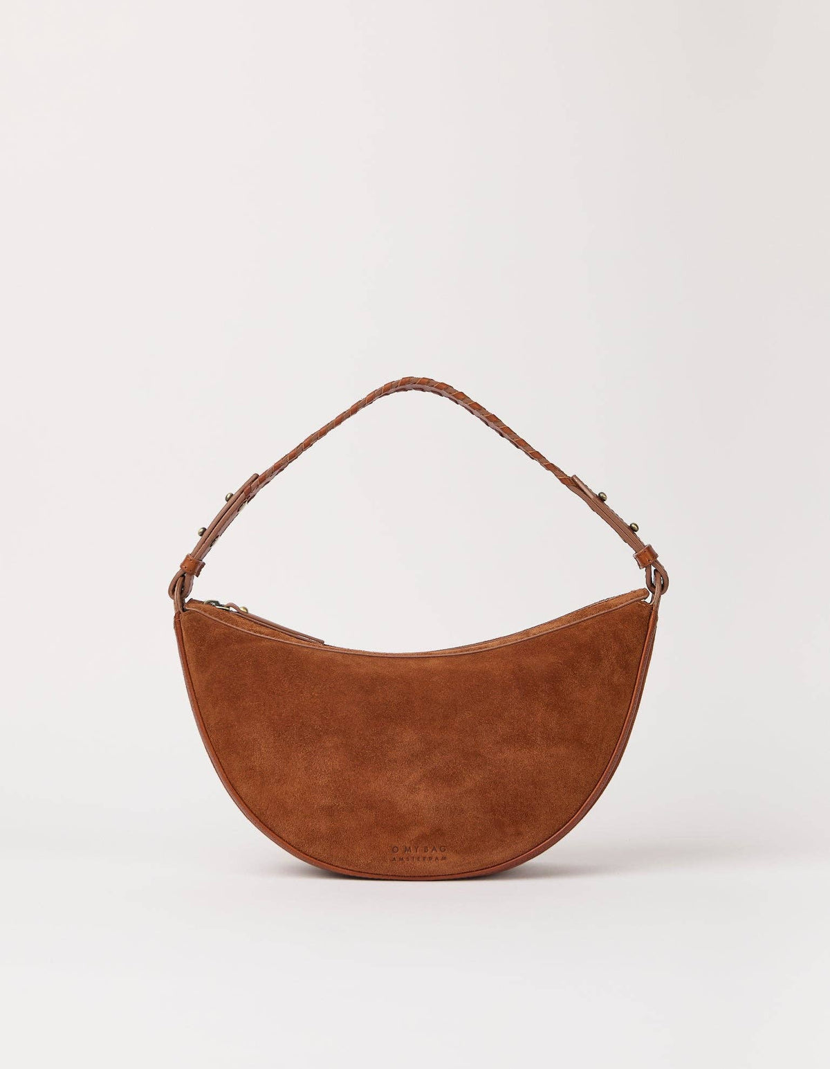 O My Bag - Leo Midi Shoulder Strap - Cognac Suède with Classic Leather: Cognac / Suede / Small