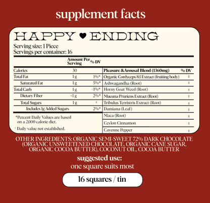 Alice Mushrooms - Happy Ending - mushroom chocolate supplement for wellness