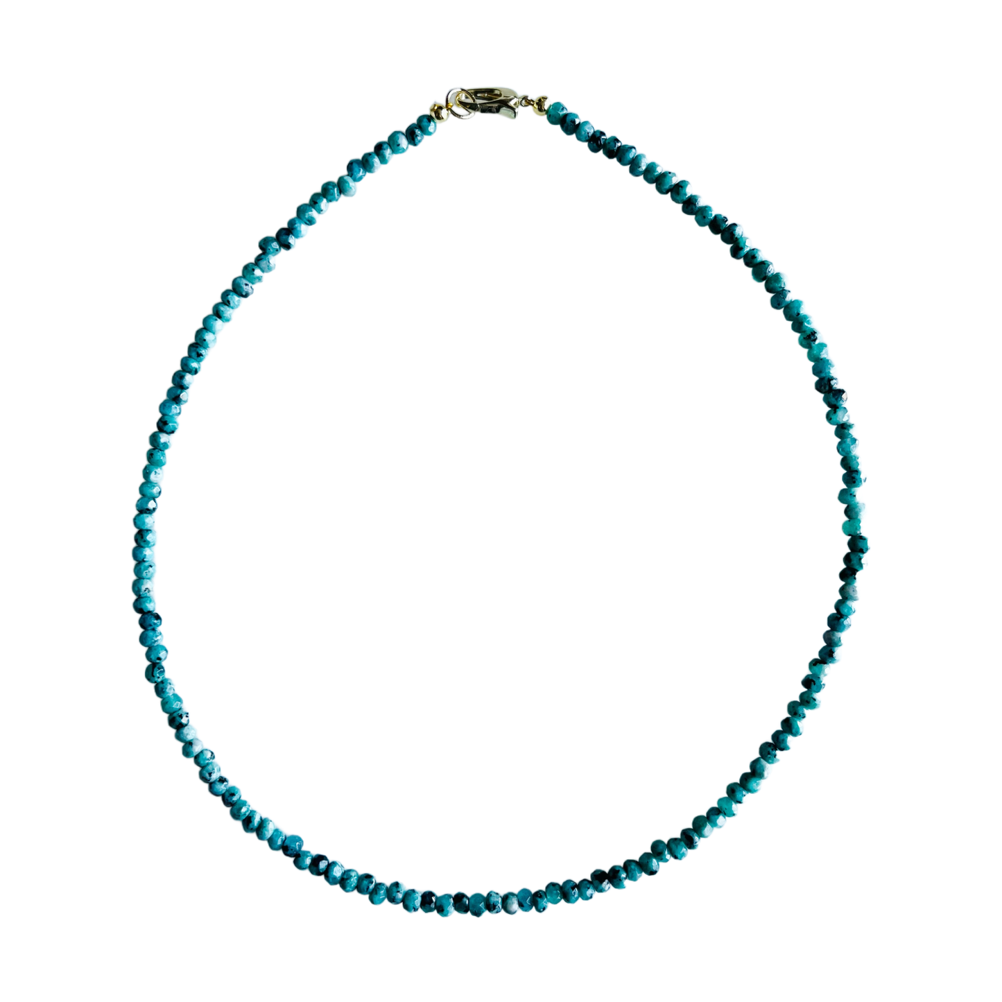 Market and King - Dainty Candy Gemstone Necklace: Aqua Jade