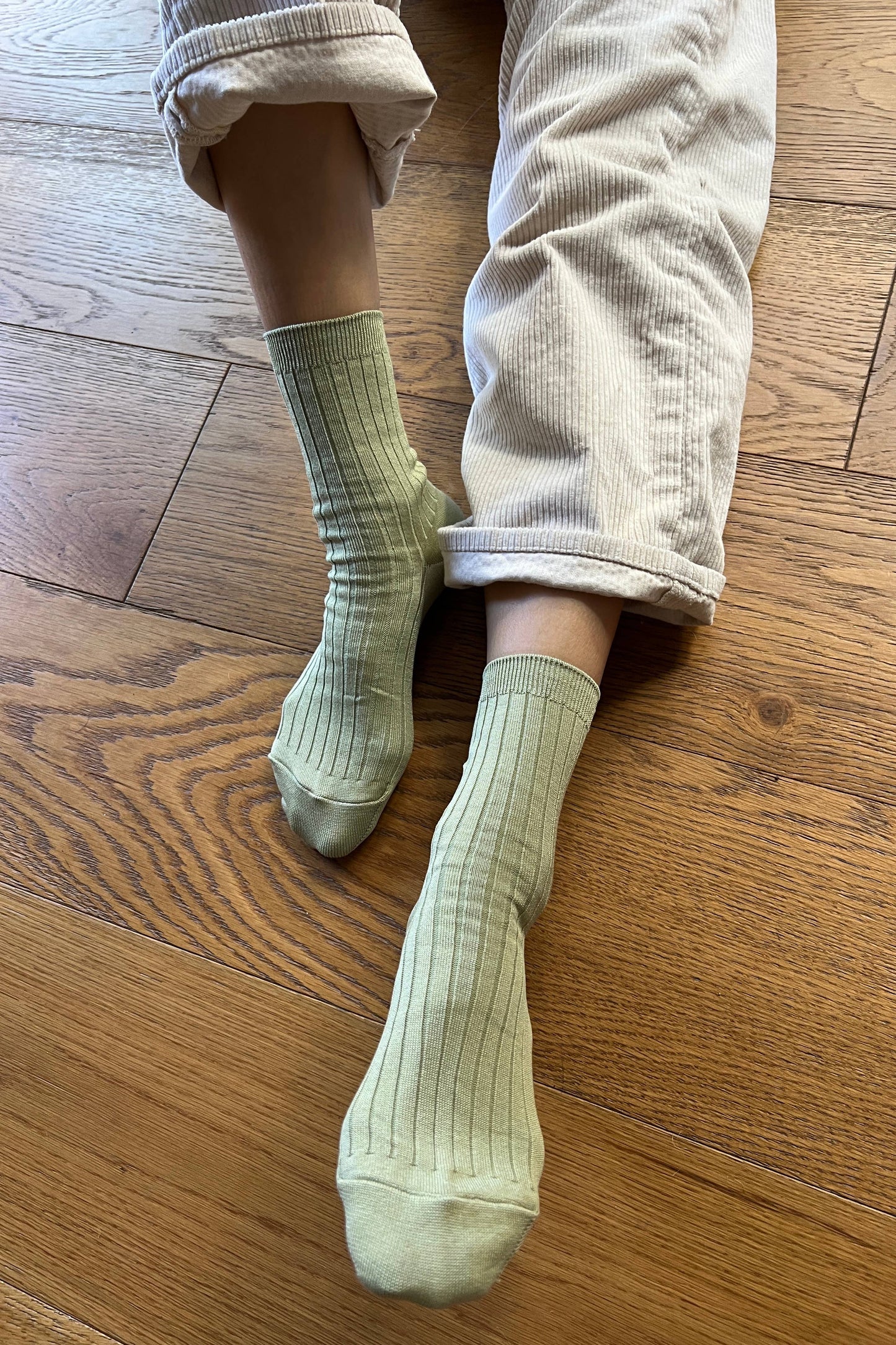 Her Socks - Mercerized Combed Cotton Rib: Peacock