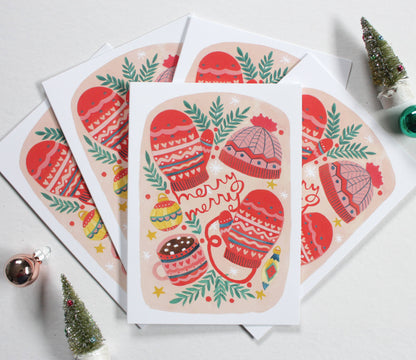 michele maule - Holiday Card - Merry Merry Mittens