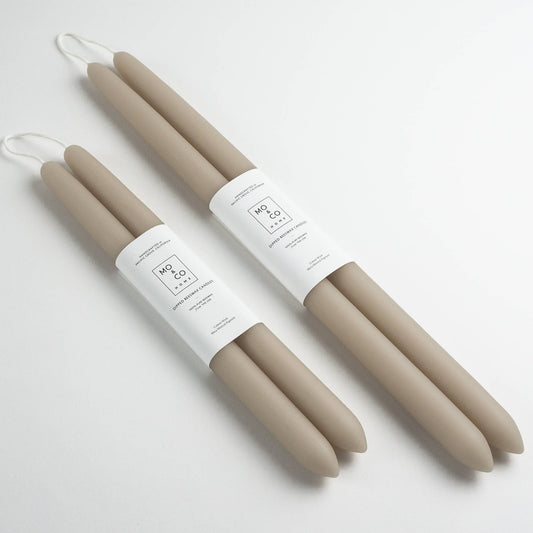 Clay | Dipped Beeswax Taper Candles 10"