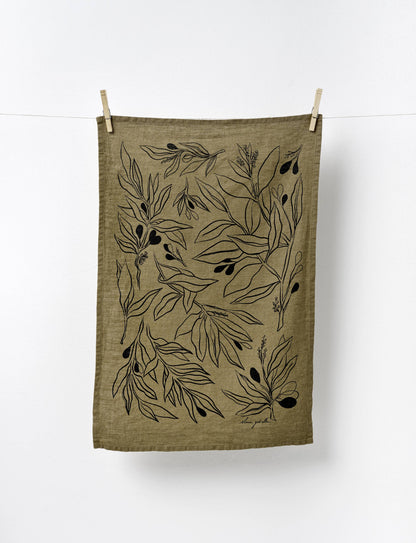 Olives Tea Linen Towel
