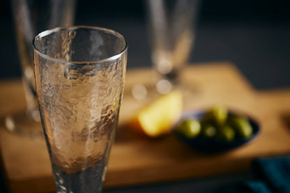 Hammered Glass Footed Tulip Glass – 9.5 oz