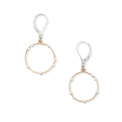 Cosmos Mini Gold Circle Silver Mixed Earrings