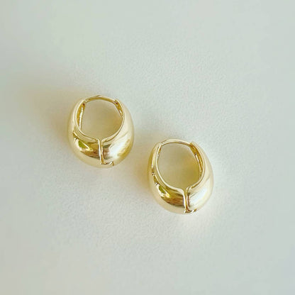 Teardrop Huggie Hoops Earrings Gold Filled