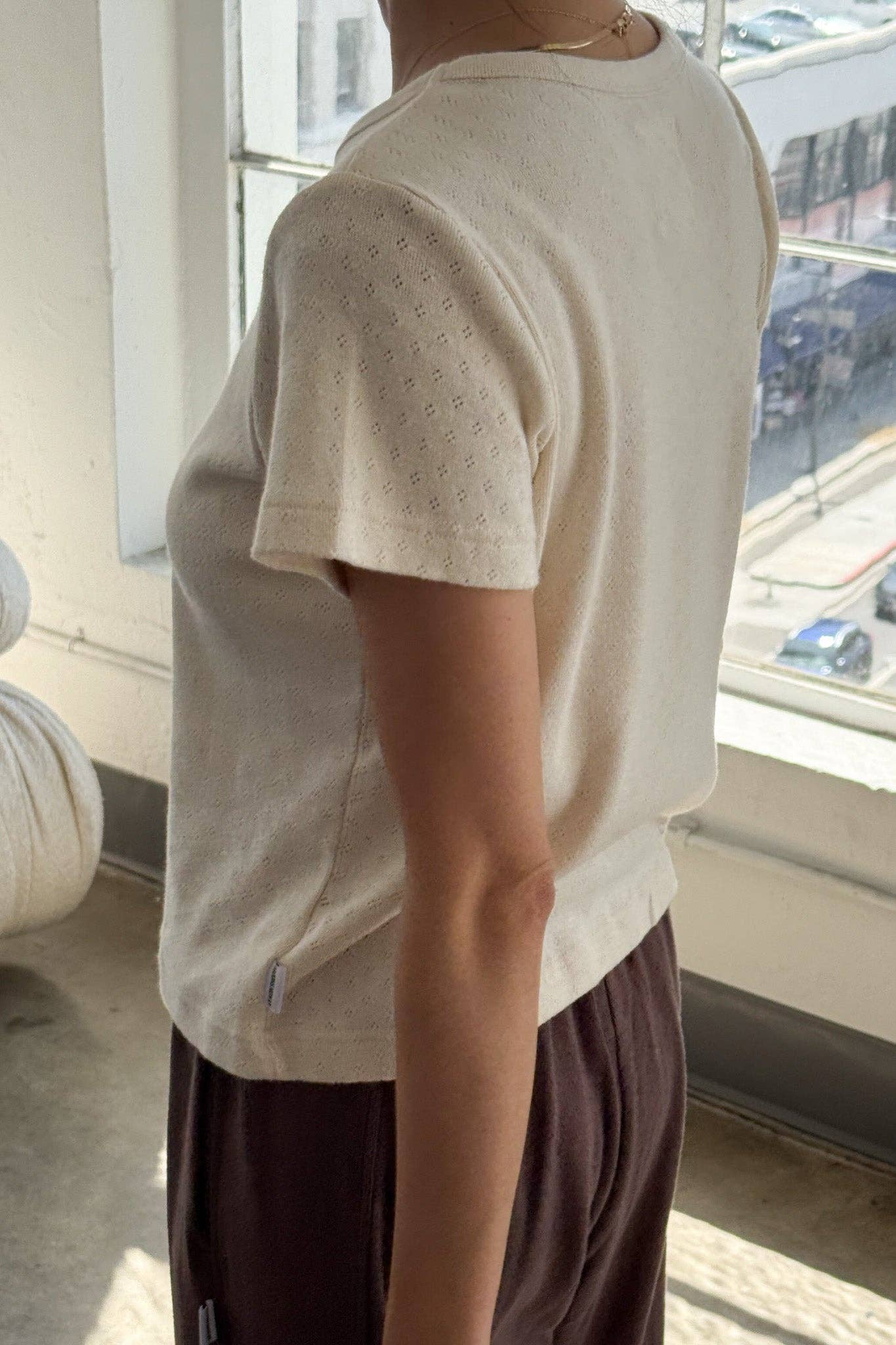 Rose Pointelle T Shirt