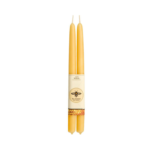 100% Pure Beeswax Tapers: Natural / Standard (12" x 7/8")