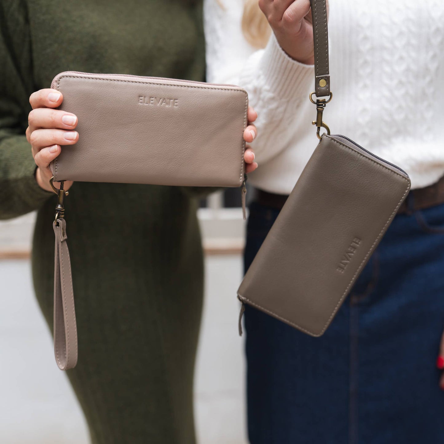 Leather Zipper Wallet: Black