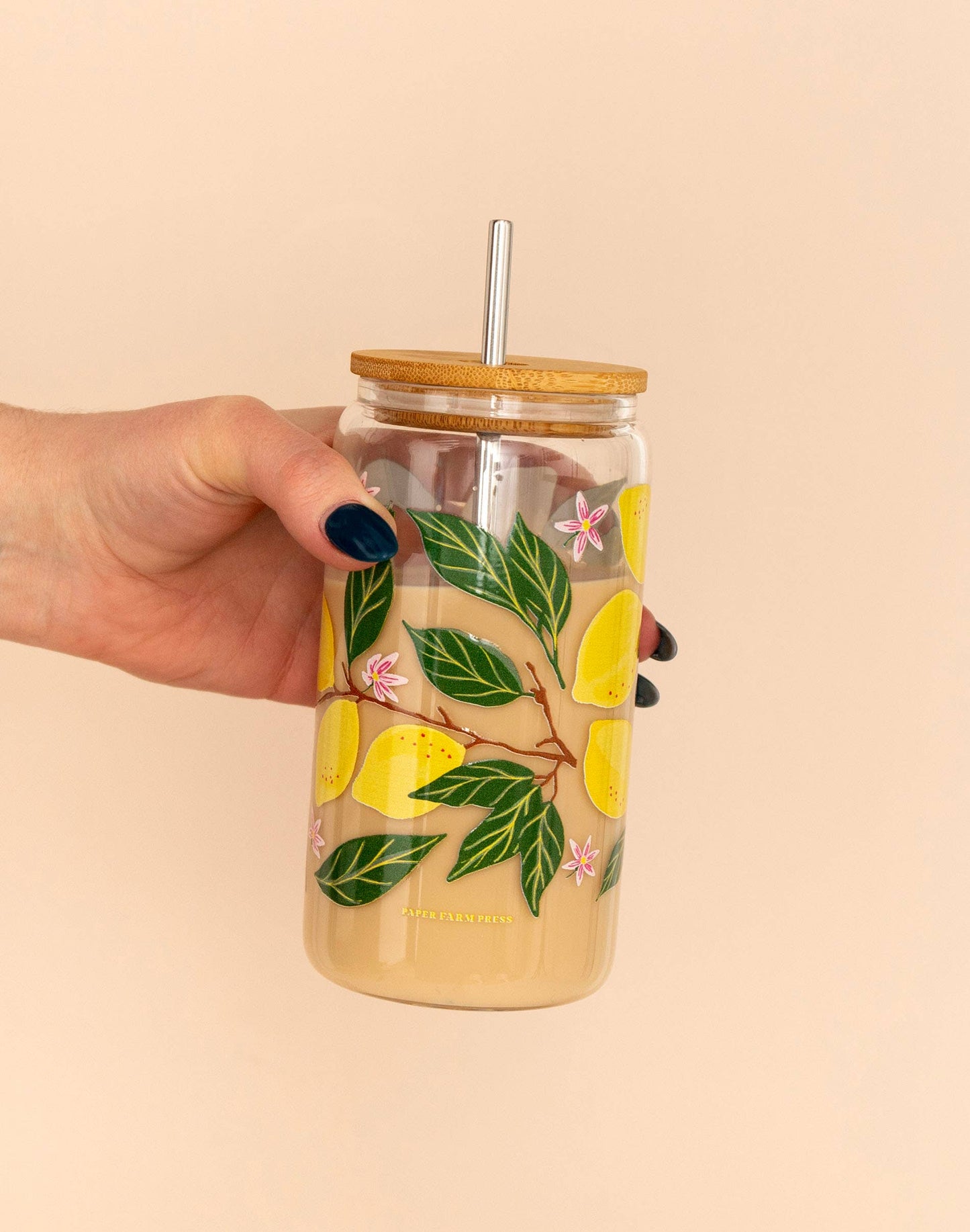 Lemon Grove Glass Can with Lid
